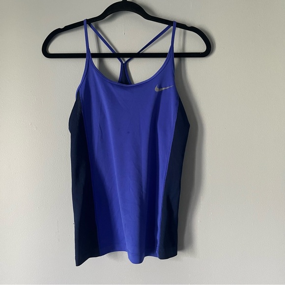 Nike Tops - Nike women Dry Fit blue Tank racerback mesh back Size XS